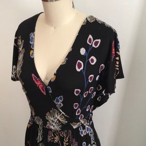 Express Floral Printed Black Dress
